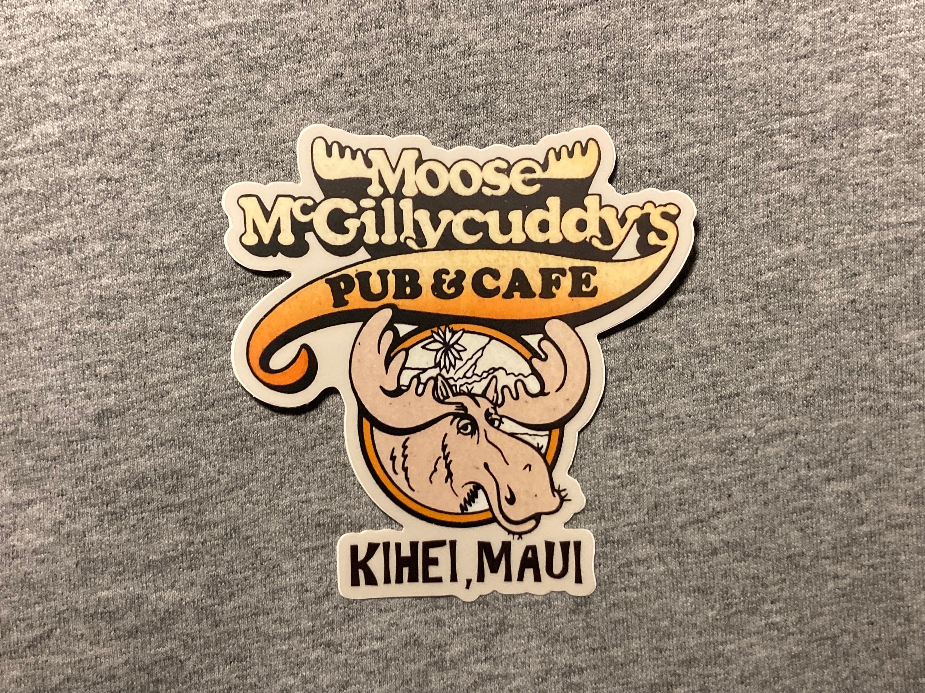 Moose Mcgillycuddys Sticker - Vinyl Vintage Weatherproof - Kihei