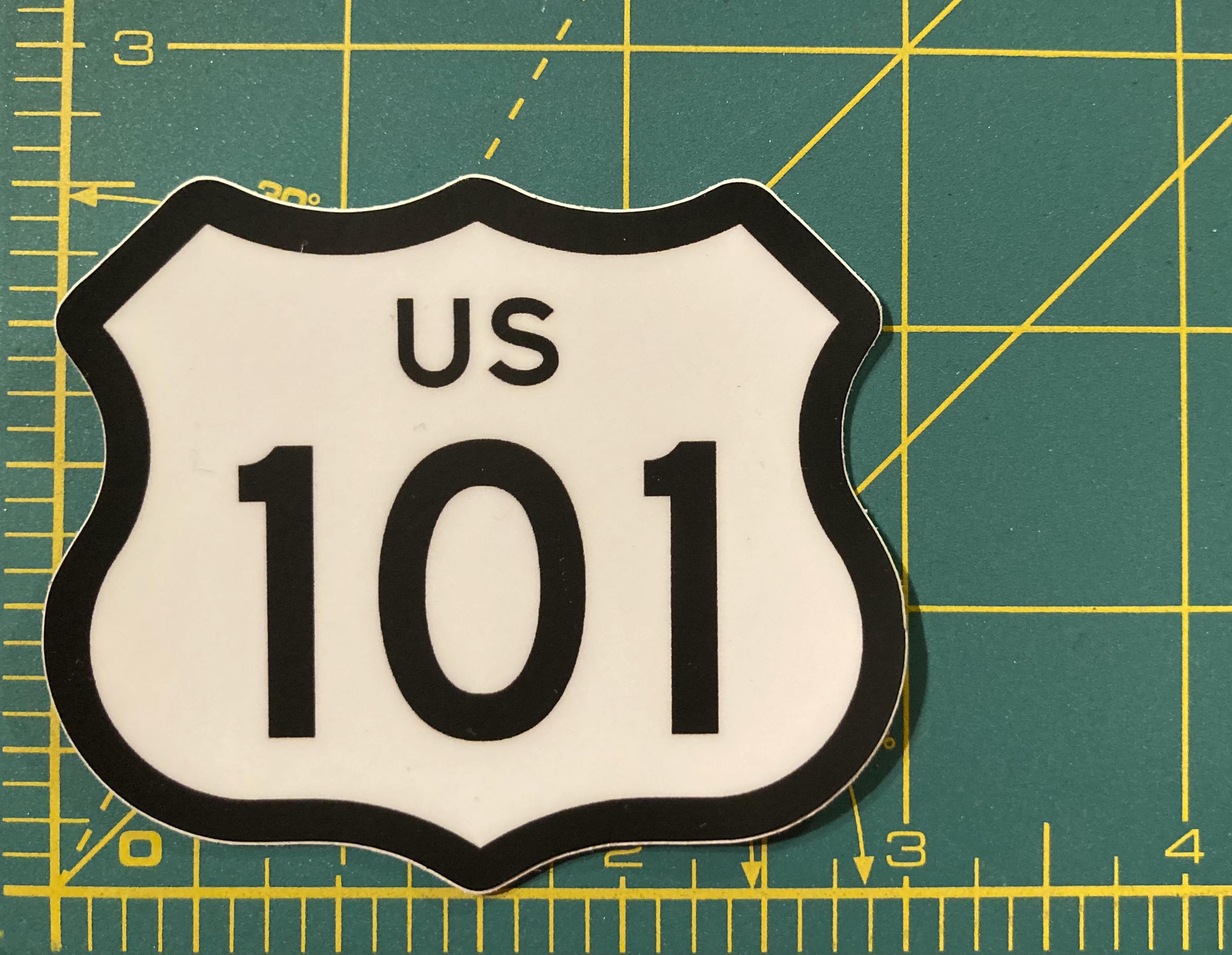 ROUTE 101 Sign Sticker - Vinyl Weatherproof Ca or Wa California ...