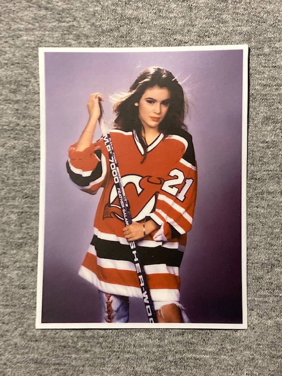 Alyssa Milano Sticker Rare Vinyl NJ Devils NOT A POSTER 80's Who's