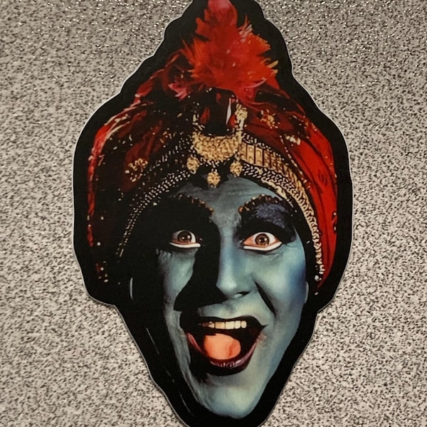 Pegatina de JAMBI EL GENIO - vinilo resistente a la intemperie - Los 80 de Pee Wee's Playhouse - pegatina para coche, carpa de circo, aventura, bicicleta, diversión. Meka Leka Hi Meka Hiney Ho