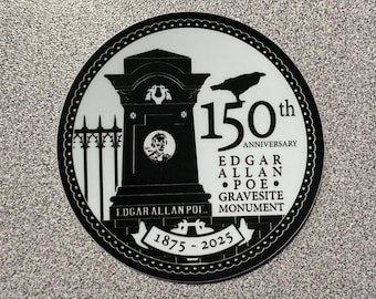 EDGAR ALLAN POE Grave Sticker -  vinyl weatherproof Baltimore raven poet horror mysterious writer macabre author years Monument gravesite