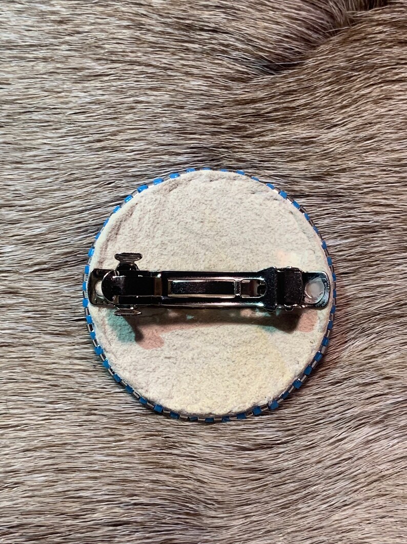 Turquoise /& Silver Beaded Hair Barrette