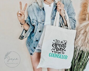 Canvas Tote Bag for School Counselor, Counselor Canvas Bag, School Faculty Gift, Back to School Bag, Faculty Tote, School Counselor Gift