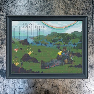PDF Sam Porter Bridges BB Sleeping Death Stranding Landscape Cross Stitch Portrait Pattern