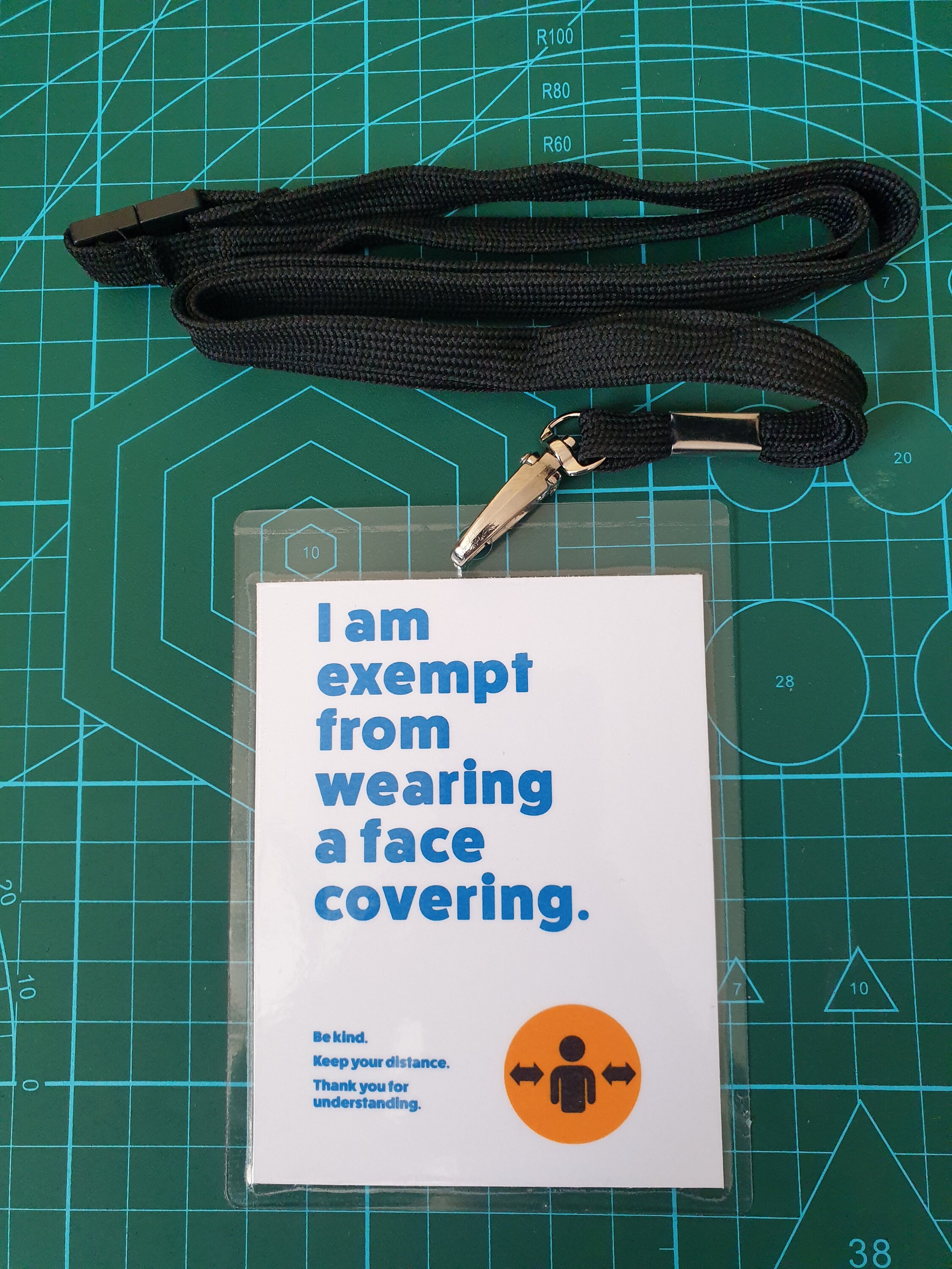 Face Mask Exempt Lanyard Laminate NHS Official Design Etsy