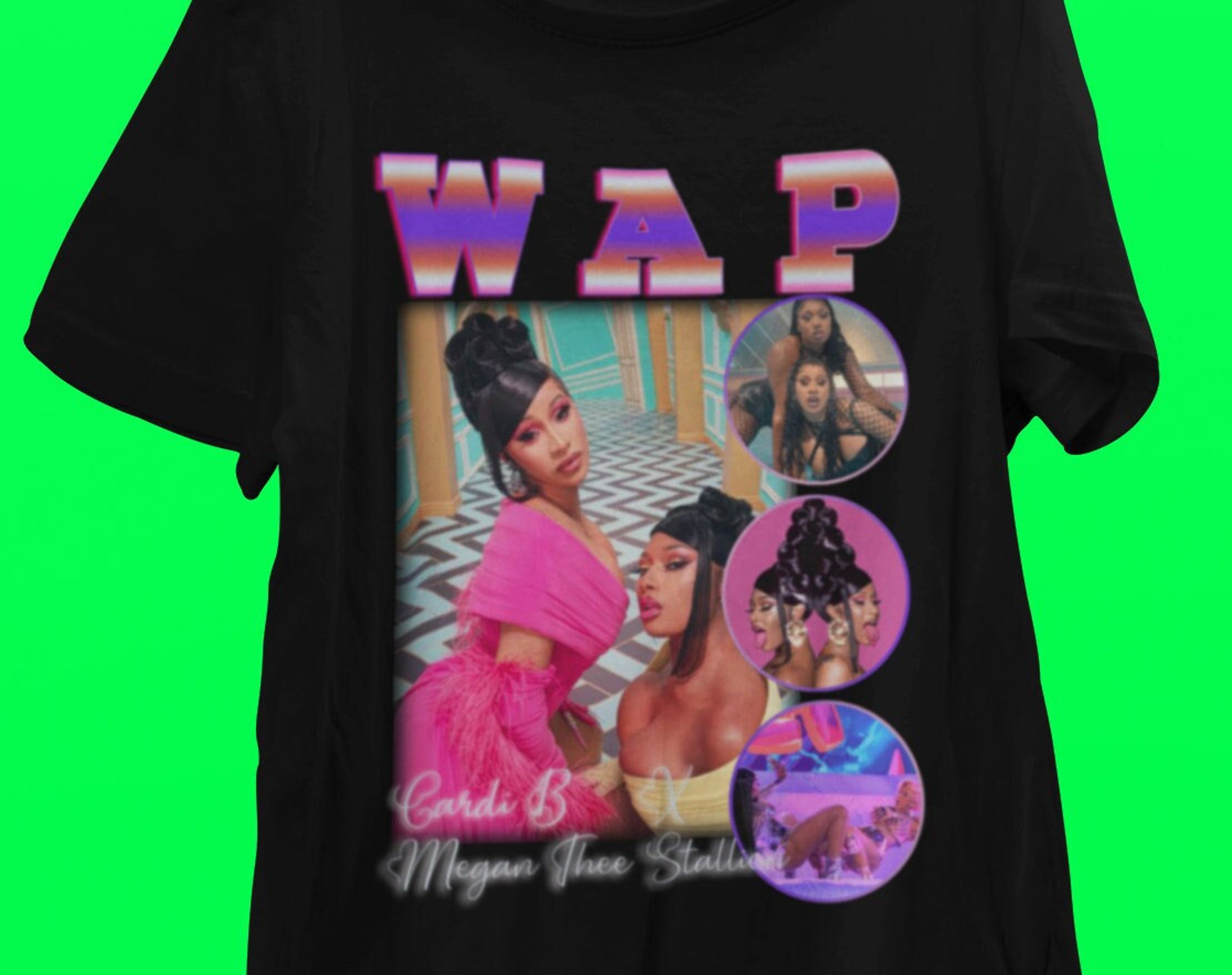 Cardi B Megan Drei Hengst WAP T-Shirt Cardi B Megan Drei Hengst WAP T-Shirt