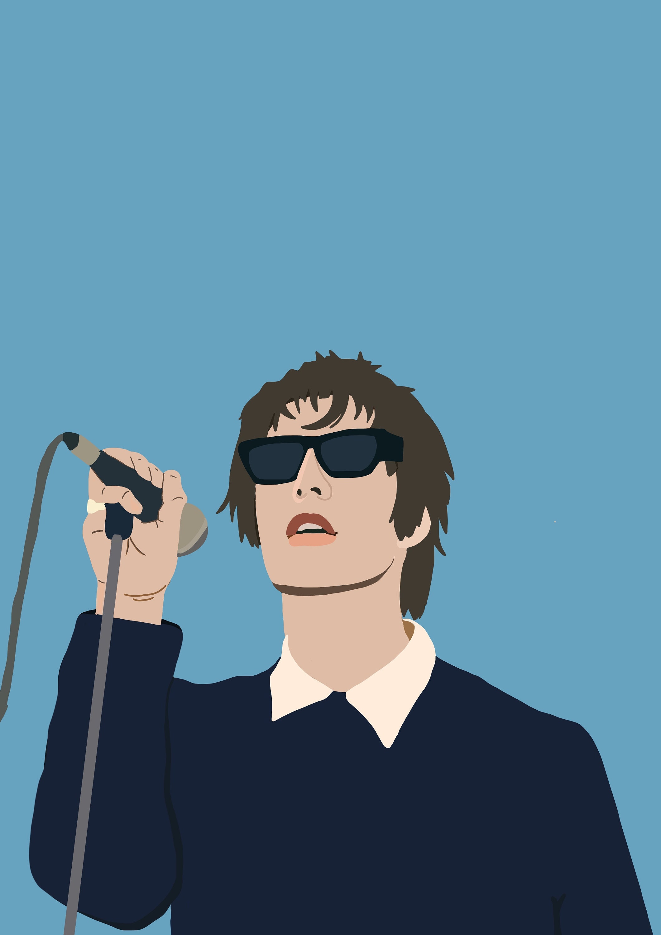 Illustrated A3 Liam Gallagher Inspired Oasis Digital Print Rock N