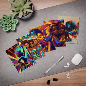 Biglietti d'auguri multi-design "Black Girl Love" (confezione da 5) Biglietti eleganti e stimolanti per ogni occasione