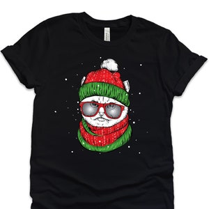 Winter Cat Shirt, Unisex Tee, Cute Holiday Gift, Funny Christmas T-Shirt, Cat lover shirt, animal lover shirt, gift, Cat Christmas shirt