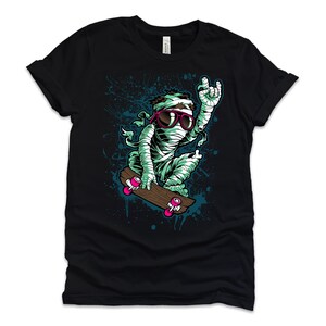 Mummy Skateboarding Shirt-Unisex Tee-Cool Graphic Tee-Skateboarding Apparel-Skateboard Shirt-Gift For Skateboarder-Apocalypse Shirt