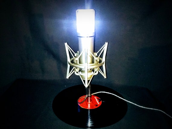 stapel Reproduceren Moreel Microphone Desk Lamp. Vintage Neumann U87 Style Mic on Vinyl - Etsy