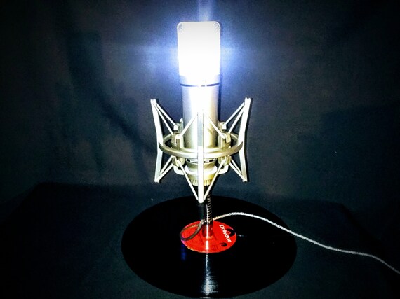 stapel Reproduceren Moreel Microphone Desk Lamp. Vintage Neumann U87 Style Mic on Vinyl - Etsy