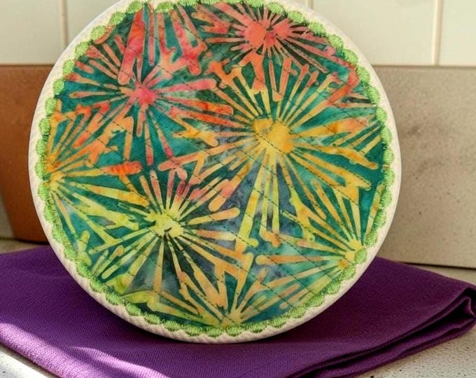 Batik Fabric Rope Trivet: Heat Resistant Hot Pad, Kitchen Coaster
