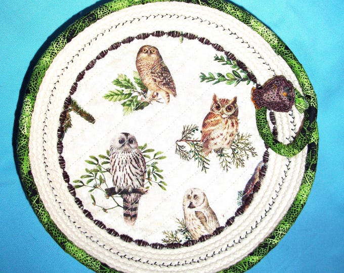 Owls Rope Bowl-Fabric Wrapped Cord Basket