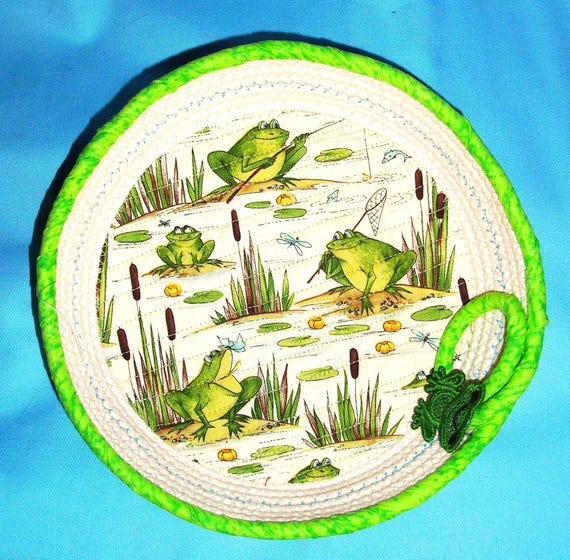 Frog Pond Rope Bowl-Medium Fabric Wrapped Cord Basket