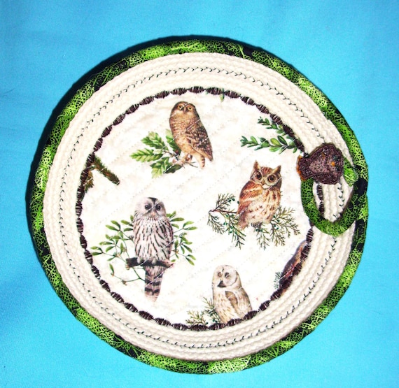 Owls Rope Bowl-Fabric Wrapped Cord Basket