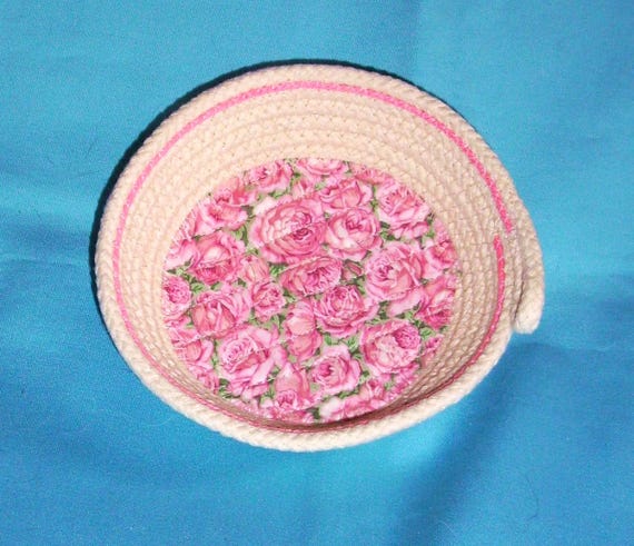 Handmade Roses Rope Bowl: Trinket & Jewelry Holder