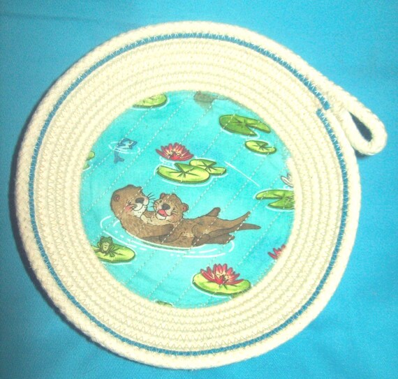 Sea Otters Rope Bowl: Mini Ocean Scene Trinket Basket-Ring Holder
