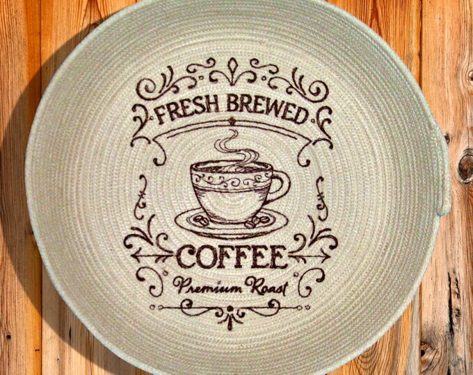 Embroidered rope bowl-Fresh Brewed Coffee Decorative Basket