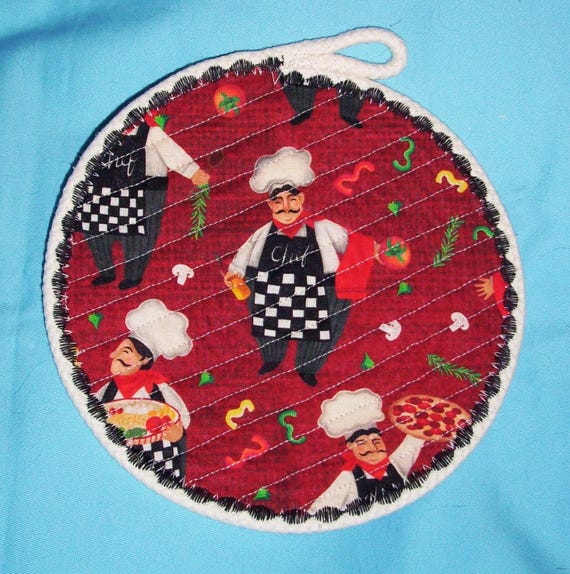 Chef Rope Trivet: Handmade Insulated Hot Pad, 8" Round Coaster