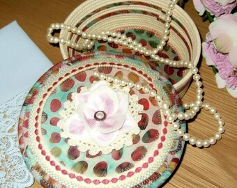 Handmade Lidded Rope Bowl-Wedding Keepsake Basket