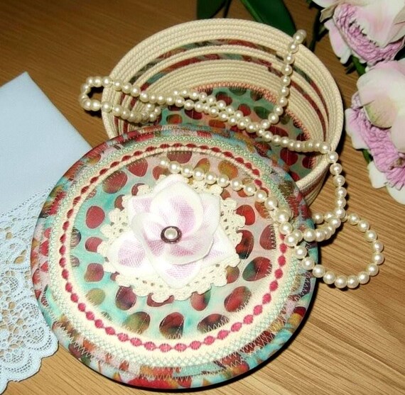 Handmade Lidded Rope Bowl-Wedding Keepsake Basket
