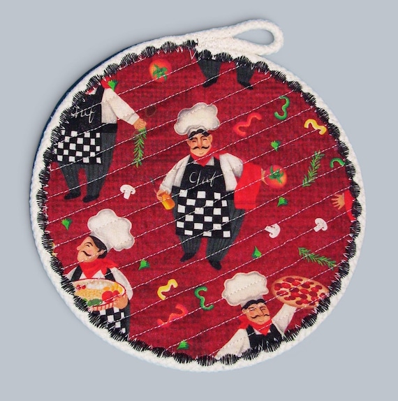 Chef Rope Trivet: Handmade Insulated Hot Pad, 8" Round Coaster