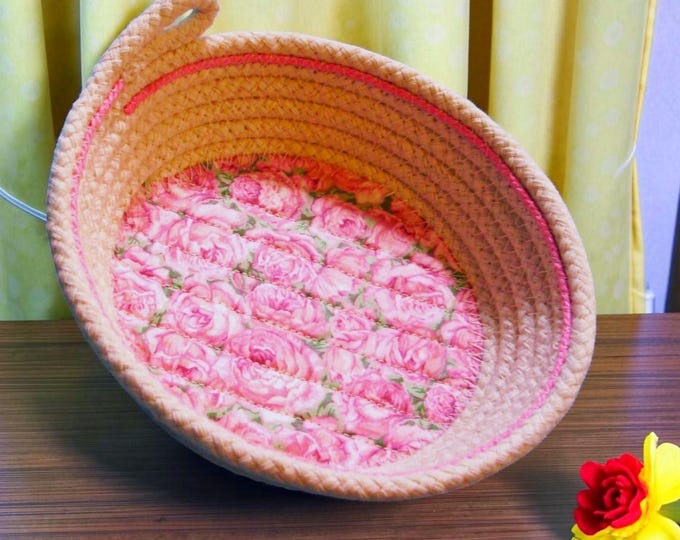 Handmade Roses Rope Bowl: Trinket & Jewelry Holder