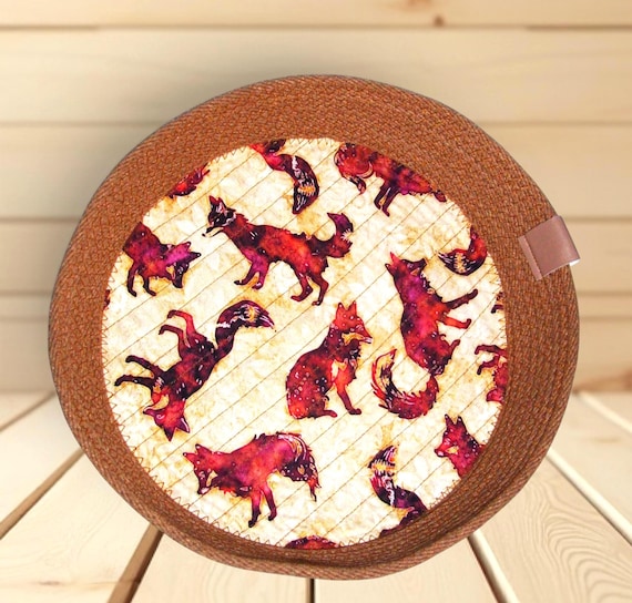 Fox Woodland Rope Bowl , Handmade Fabric Basket