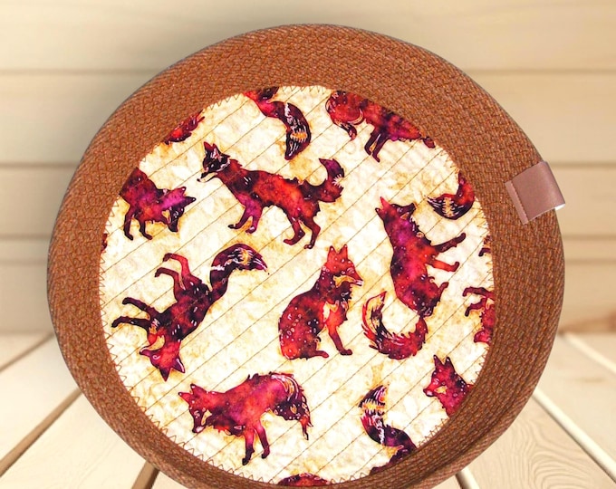 Fox Woodland Rope Bowl , Handmade Fabric Basket