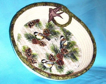 Cuenco de cuerda para carboneros - Cesta para pájaros envuelta en tela