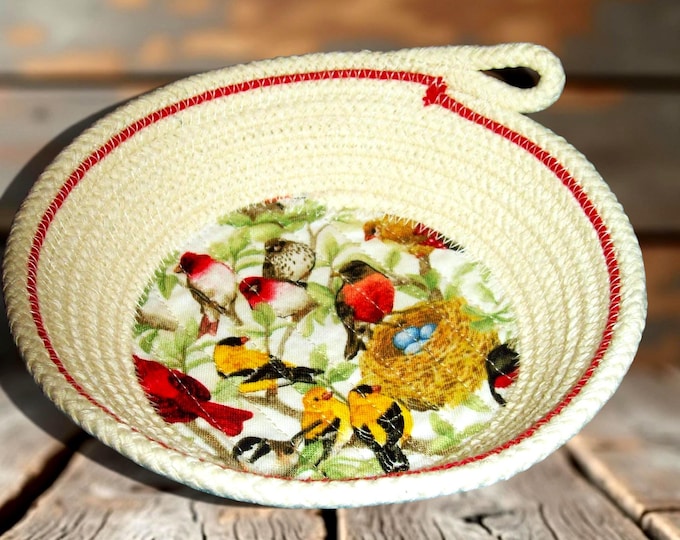 Birds Rope Bowl: Decorative Trinket Dish, Key Holder