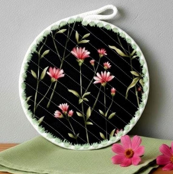 Floral Rope Coaster: Handmade Heat Resistant Hot Pad-Candle Mat