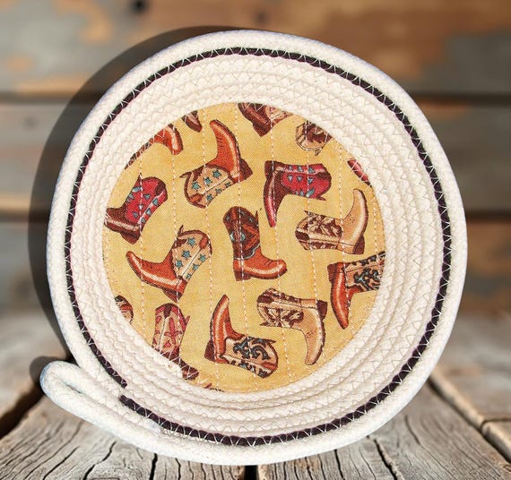 Western Boots Rope Bowl-Mini Trinket Basket-Key Holder
