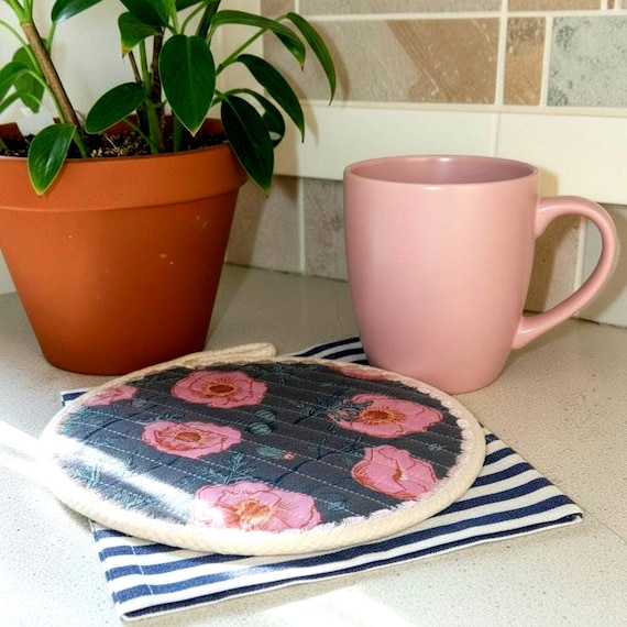 Floral Rope Trivet: Heat Resistant Hot Pad, Kitchen Coaster