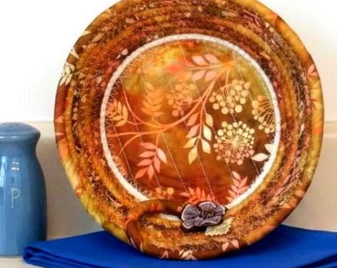 Harvest Trinket Rope Bowl-Fabric Wrapped Fall Basket