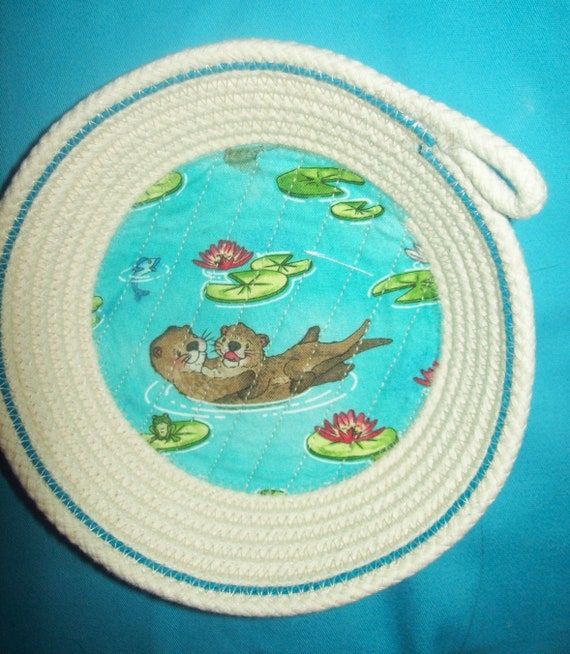 Sea Otters Rope Bowl: Mini Ocean Scene Trinket Basket-Ring Holder