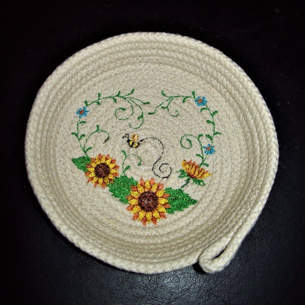 Embroidered Rope Baskets - Etsy
