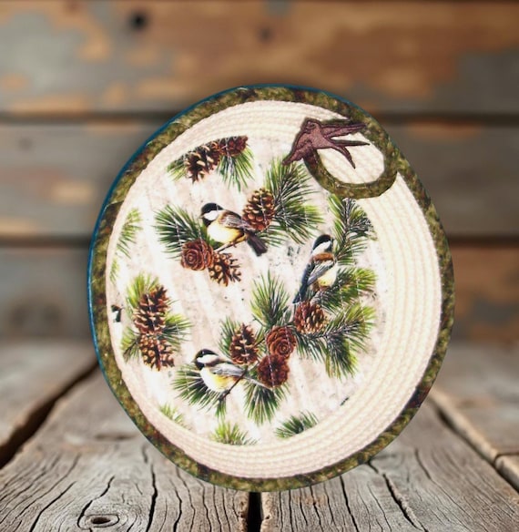 Chickadee Rope Bowl-Fabric Wrapped Bird Basket