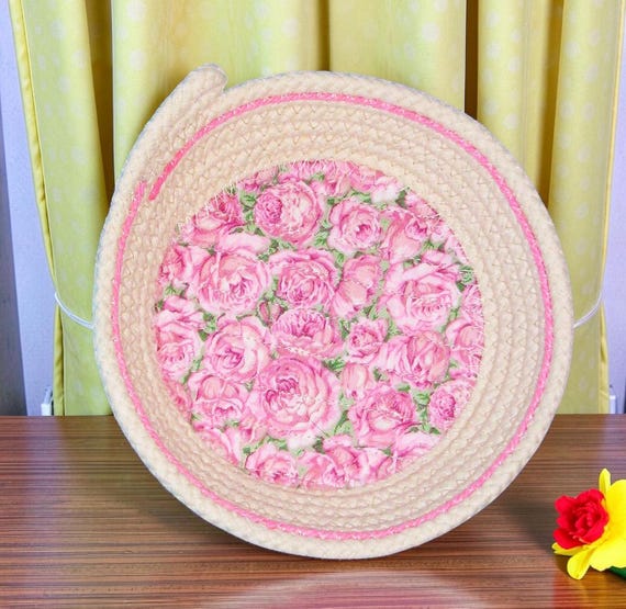 Handmade Roses Rope Bowl: Trinket & Jewelry Holder
