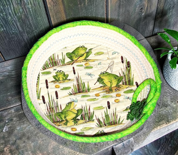 Frog Pond Rope Bowl-Medium Fabric Wrapped Cord Basket