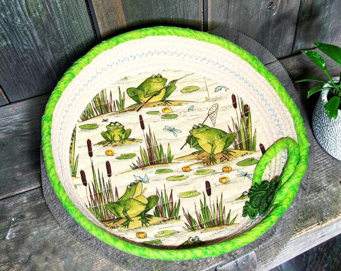 Frog Pond Rope Bowl-Medium Fabric Wrapped Cord Basket