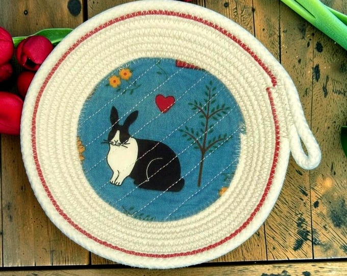 Rabbit Mini Rope Bowl-Little Coiled Fabric Bowl