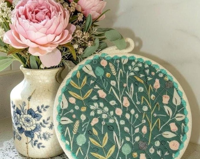 Floral Fabric Rope Trivet: Heat Resistant Hot Pad, Kitchen Coaster