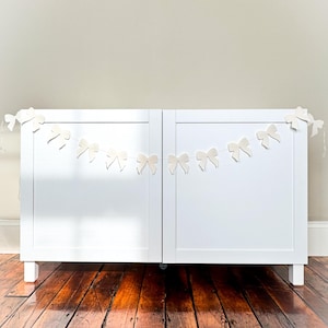 Bow Garland | Cream Bow Garland | Bow Bunting | Bow Decor | Bow Aesthetic | Bow Decorations | Felt Bow Garland | Felt Bow Decor | FANCY BOW