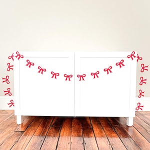 Bow Garland | Bow Bunting | Bow Decor | Bow Aesthetic | Bow Decorations | Felt Bow Garland | Felt Bow Decor | Coquette Decor | Red Bows