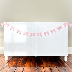 Bow Garland | Pink Bow Garland | Bow Bunting | Bow Decor | Bow Aesthetic | Bow Decorations | Felt Bow Garland | Felt Bow Decor | FANCY BOW