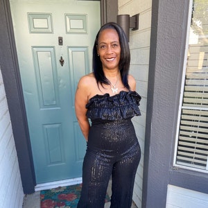 Black Sequin Jumpsuit