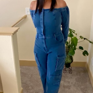 Nelly denim cargo jumpsuit