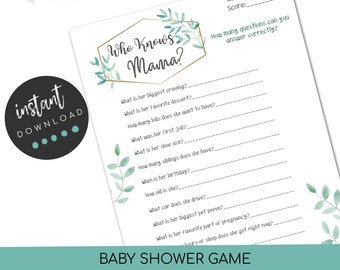 Mom To Be Trivia Etsy